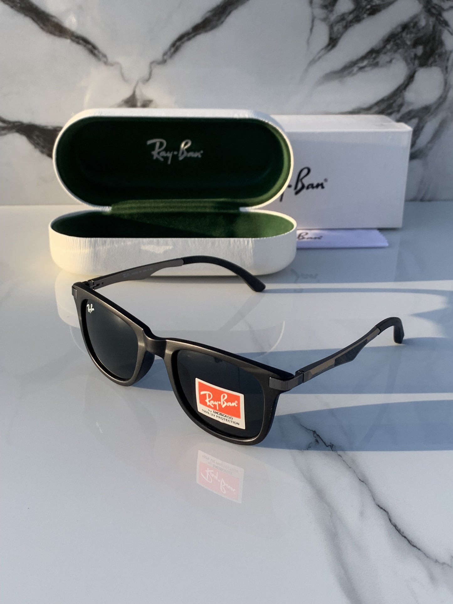 Ray Ban All Season Special Trending Slant Fashionable Sunlight Eye Protected Hot Favourite Sunglasses For Unisex.