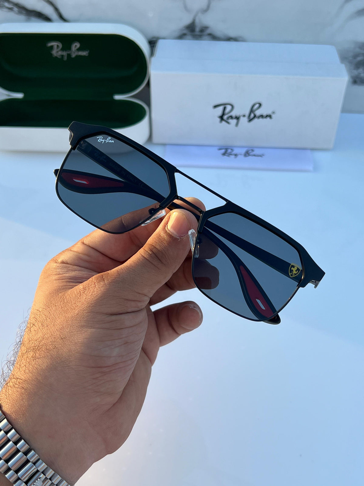 Ray Ban Fancy Sunglass For Daily Causal Evergreen UV Protected For Unisex