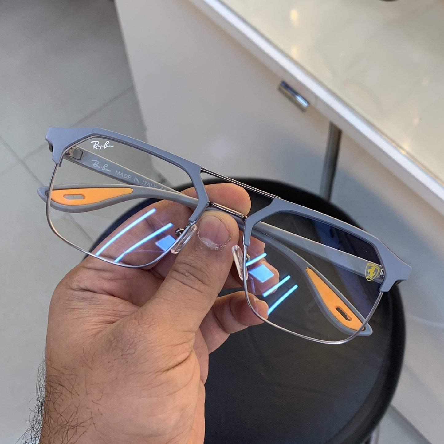 RAY-BAN New Attractive Clear & Grey Square Style Sunglass For Unisex