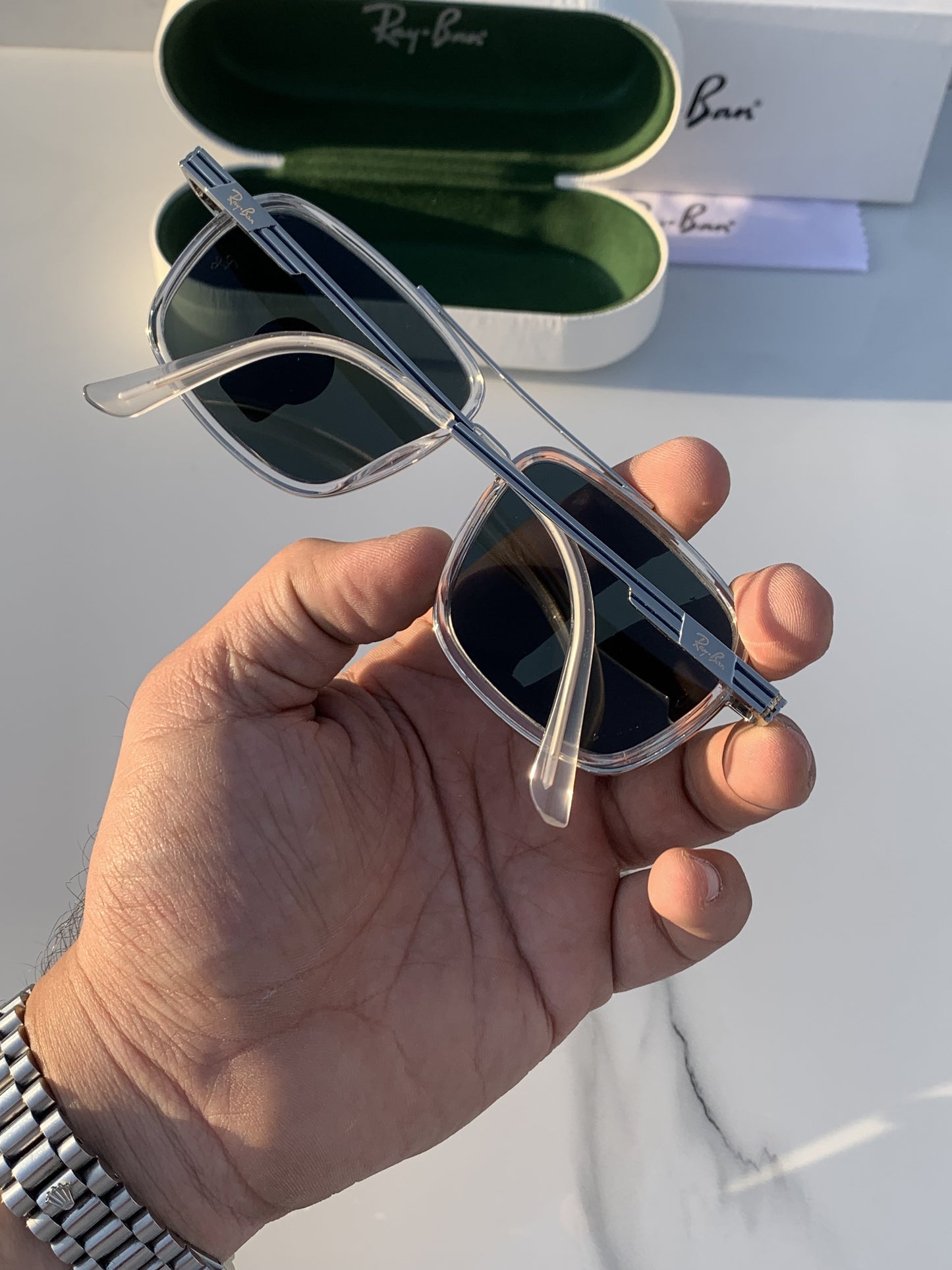 Ray Ban Fancy Sunglass For Daily Causal Evergreen UV Protected For Unisex