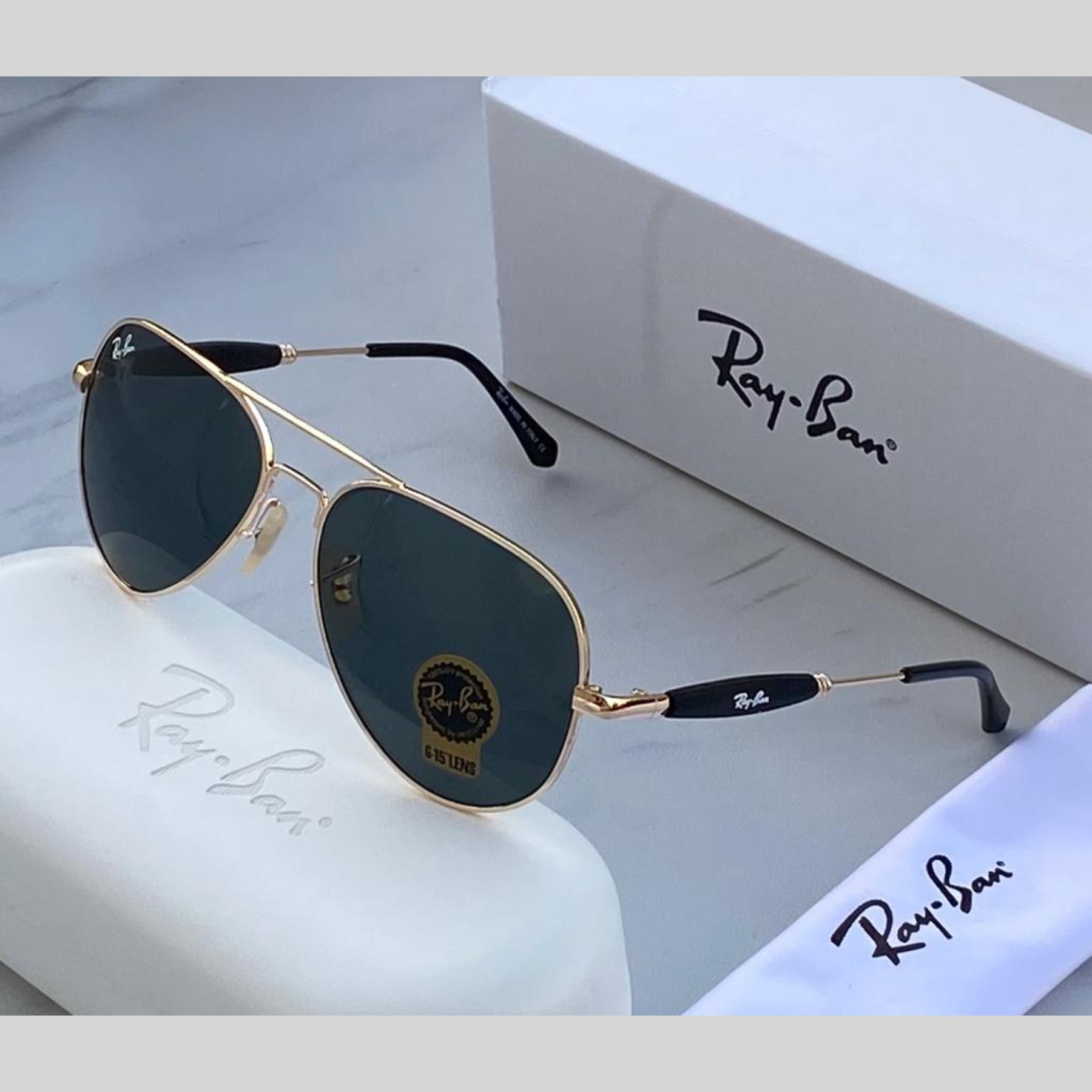 Ray Ban Fancy Sunglass For Daily Causal Evergreen UV Protected For Uni Sunglass Worlz